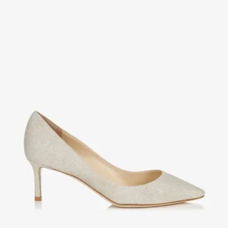 Romy 60 platina Ice Dusty glitter pumps met spitse neus