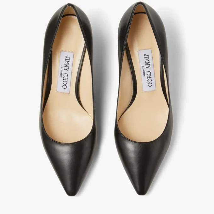 Romy 60 zwarte pumps van geitenleer met spitse neus Romy 60 zwarte pumps van geitenleer met spitse neus