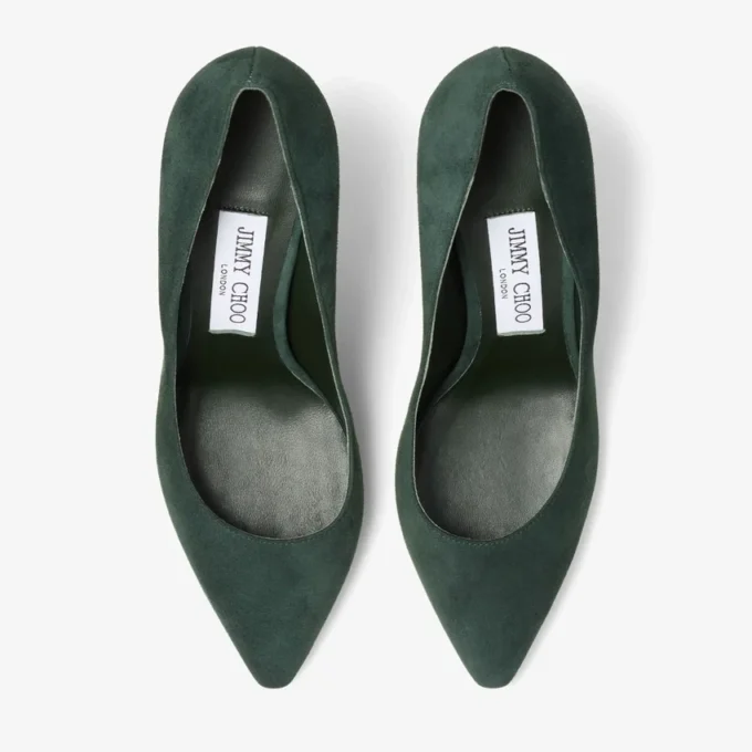 Romy 85 Britsgroene pumps van suède in dezelfde kleur Romy 85 Britsgroene pumps van suède in dezelfde kleur