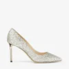Romy 85 Champagne Pumps met grove glitterstof en spitse neus Romy 85 Champagne Pumps met grove glitterstof en spitse neus