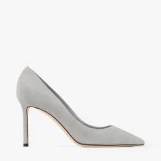Romy 85 Dove suède pumps in dezelfde kleur