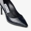 Romy 85 marineblauwe pumps van leer met krokodillenreliëf Romy 85 marineblauwe pumps van leer met krokodillenreliëf