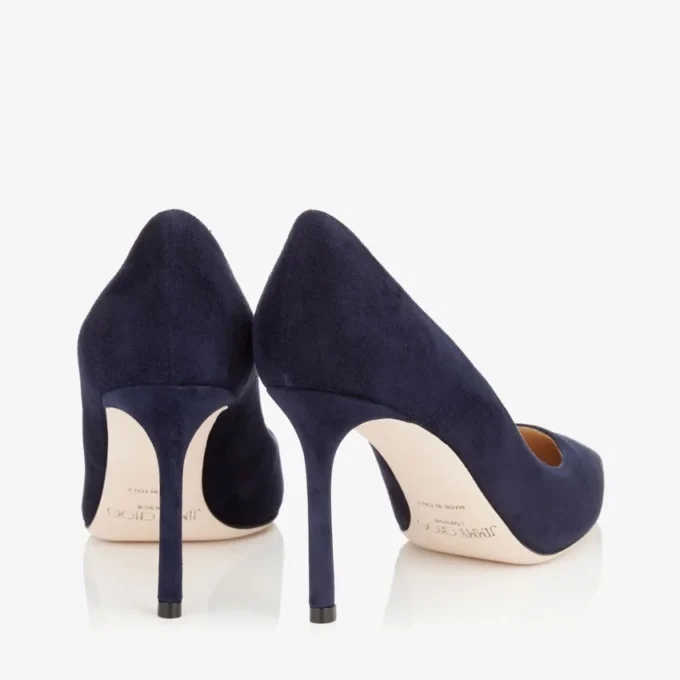 Romy 85 marineblauwe suède pumps met spitse neus Romy 85 marineblauwe suède pumps met spitse neus