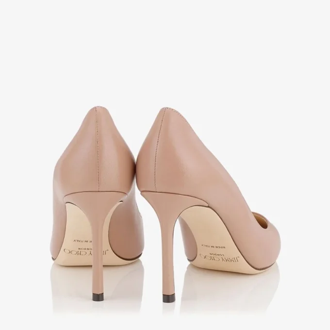 Romy 85 spitsneus pumps van balletroze geitenleer Romy 85 spitsneus pumps van balletroze geitenleer