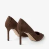 Romy 85 Tan pumps van fijn raffia