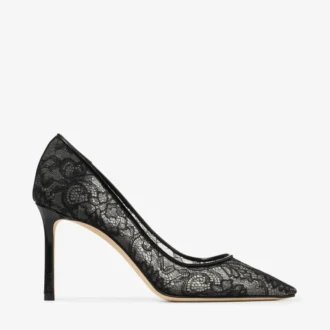 Romy 85 Zwarte Jimmy Choo-pumps met kant