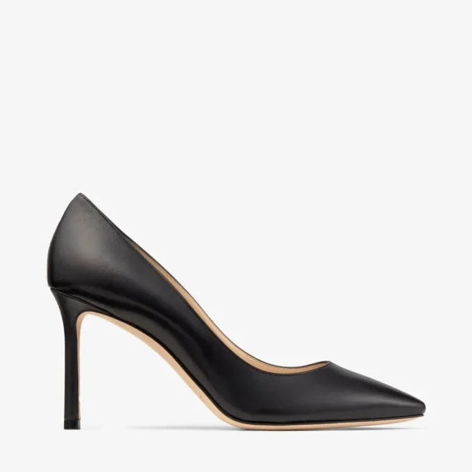 Romy 85 Zwarte Pumps met Spitse Neus van Geitenleer Romy 85 Zwarte Pumps met Spitse Neus van Geitenleer