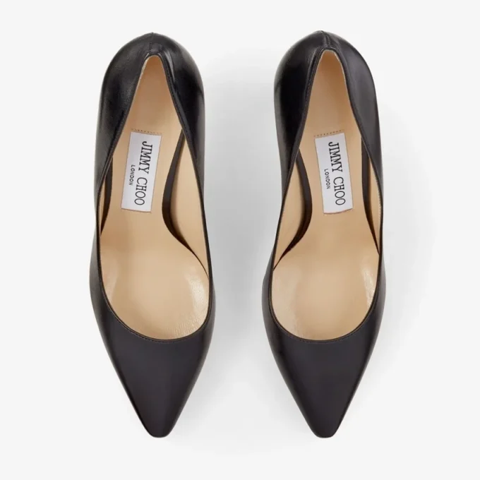 Romy 85 Zwarte Pumps met Spitse Neus van Geitenleer Romy 85 Zwarte Pumps met Spitse Neus van Geitenleer