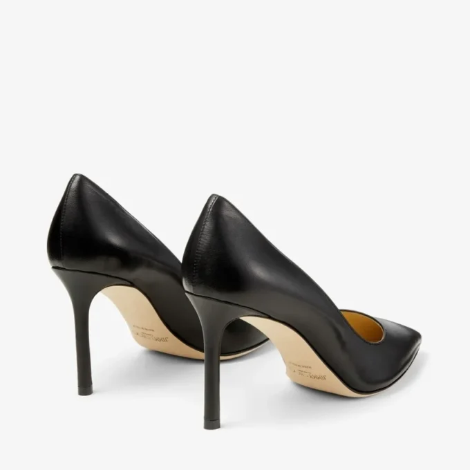 Romy 85 Zwarte Pumps met Spitse Neus van Geitenleer Romy 85 Zwarte Pumps met Spitse Neus van Geitenleer