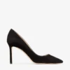 Romy 85 Zwarte suède pumps met spitse neus Romy 85 Zwarte suède pumps met spitse neus