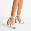 Rori 85 Latte sandalen van glanzend kalfsleer en glanzend kurk Rori 85 Latte sandalen van glanzend kalfsleer en glanzend kurk
