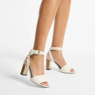 Rori 85 Latte sandalen van glanzend kalfsleer en glanzend kurk