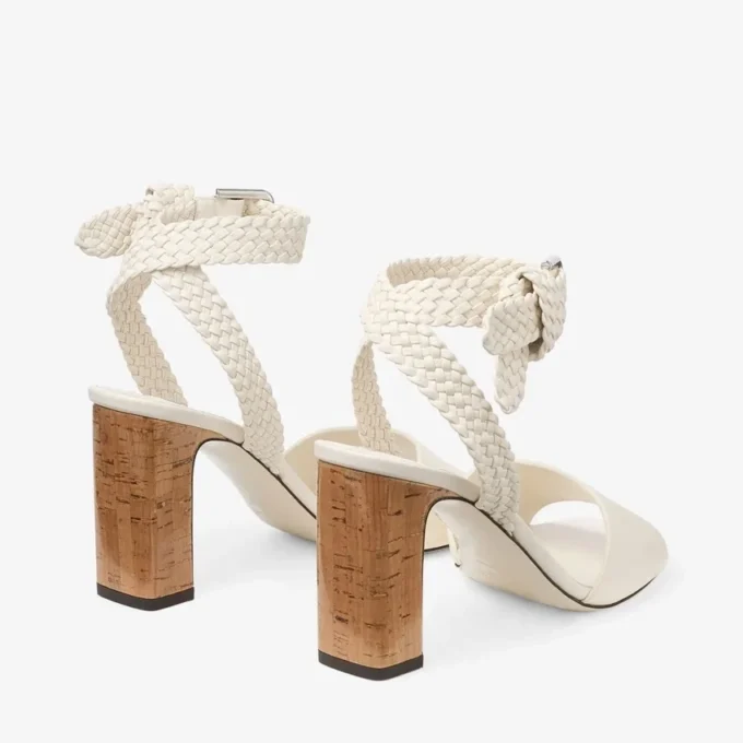 Rori 85 Latte sandalen van glanzend kalfsleer en glanzend kurk Rori 85 Latte sandalen van glanzend kalfsleer en glanzend kurk