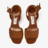 Rori 85 sandalen van bruin suède en glanzend kurk Rori 85 sandalen van bruin suède en glanzend kurk