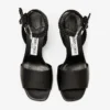 Rori 85 Zwarte sandalen van glanzend kalfsleer en glanzend kurk Rori 85 Zwarte sandalen van glanzend kalfsleer en glanzend kurk