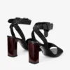 Rori 85 Zwarte sandalen van glanzend kalfsleer en glanzend kurk Rori 85 Zwarte sandalen van glanzend kalfsleer en glanzend kurk