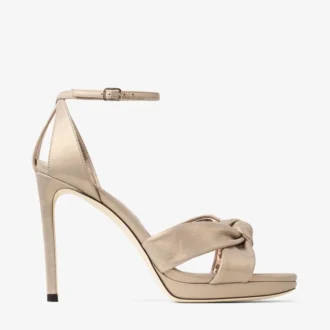 Rosie 100 goudglanzende suède plateausandalen