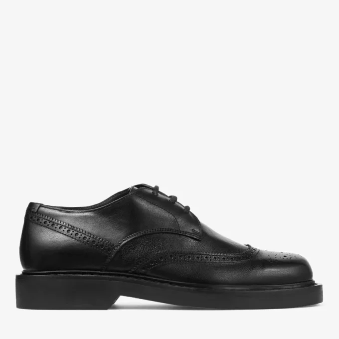 Rowan Brogue Derby zwarte vintage leren loafer Rowan Brogue Derby zwarte vintage leren loafer