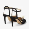 Sacora 85 zwarte suède sandalen met parelversiering