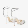 Saeda 100 witte pumps met mesh en kristallen Saeda 100 witte pumps met mesh en kristallen