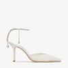 Saeda 85 Ivoor Tule Kristallen Pumps
