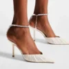Saeda 85 Ivoor Tule Kristallen Pumps