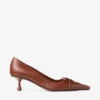 Scarlett 50 cognackleurige pumps van leer met elaphe-print