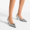 Scarlett 50 Dove suède denim pumps