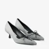 Scarlett 50 Dove suède denim pumps