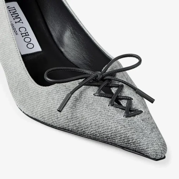 Scarlett 50 Dove suède denim pumps