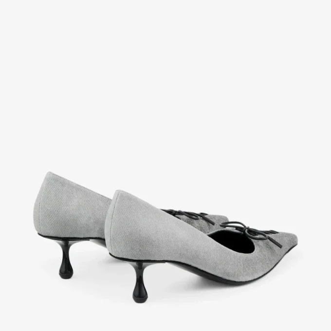 Scarlett 50 Dove suède denim pumps