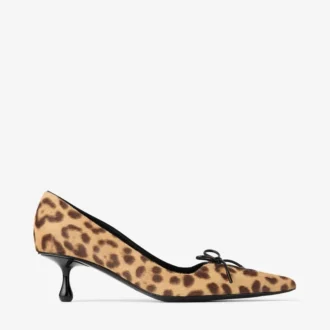 Scarlett 50 Natuurlijke Pony Pumps met luipaardprint