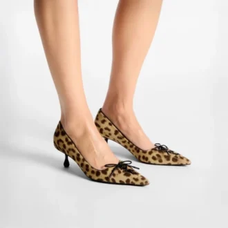 Scarlett 50 Natuurlijke Pony Pumps met luipaardprint