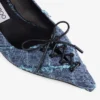 Scarlett 50 pumps van denim met kruispatroon