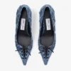 Scarlett 50 pumps van denim met kruispatroon