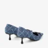Scarlett 50 pumps van denim met kruispatroon