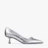 Scarlett 50 zilverkleurige vintage metallic leren pumps