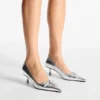 Scarlett 50 zilverkleurige vintage metallic leren pumps