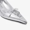 Scarlett 50 zilverkleurige vintage metallic leren pumps
