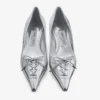 Scarlett 50 zilverkleurige vintage metallic leren pumps