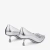 Scarlett 50 zilverkleurige vintage metallic leren pumps