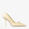 Scarlett 95 Buttermilk Elaphe-print leren pumps