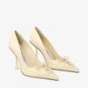 Scarlett 95 Buttermilk Elaphe-print leren pumps