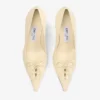 Scarlett 95 Buttermilk Elaphe-print leren pumps