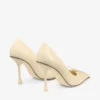 Scarlett 95 Buttermilk Elaphe-print leren pumps