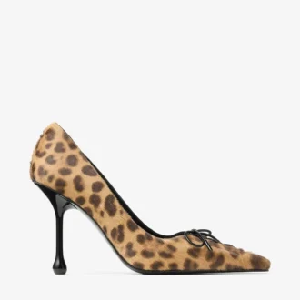 Scarlett 95 Natuurlijke Pony Pumps met Luipaardprint