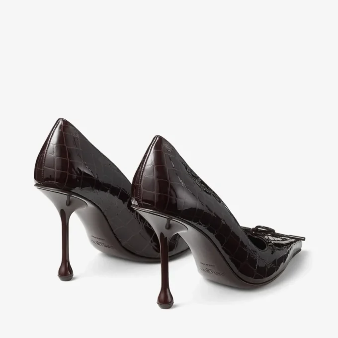 Scarlett 95 Sambuco glanzende pumps van leer met krokodillenreliëf Scarlett 95 Sambuco glanzende pumps van leer met krokodillenreliëf