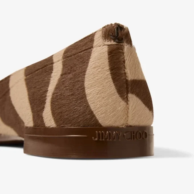 Scarlett Ballerina Chocoladebruine ballerina’s met zebraprint