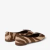 Scarlett Ballerina Chocoladebruine ballerina’s met zebraprint