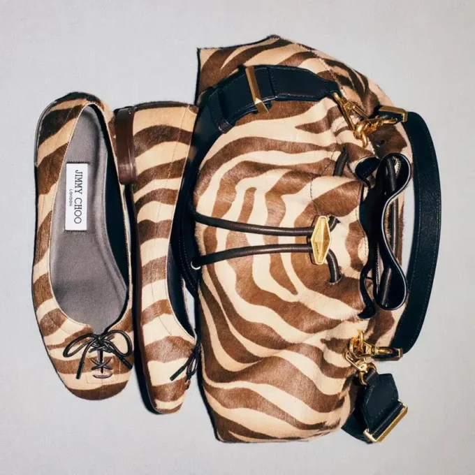 Scarlett Ballerina Chocoladebruine ballerina’s met zebraprint